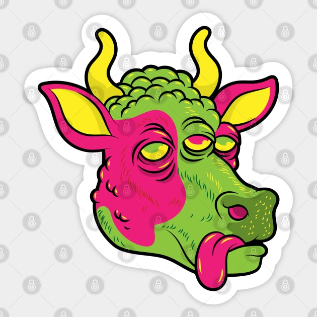 Space Cow Sticker by JenniferSmith